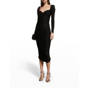 ALEX PERRY Stanton Ruched Sweetheart Cup Dress in black UK8 / US4